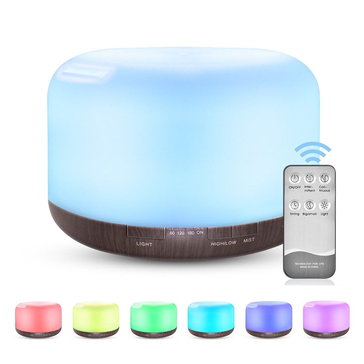 Aromatherapy Diffuser with Essential Oils That Changes Color with Remote Control