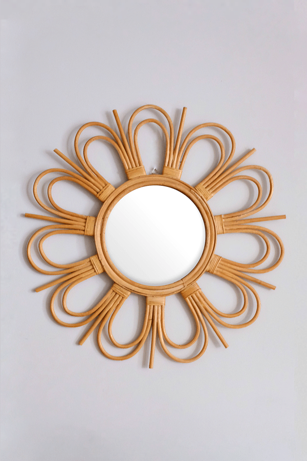 Sunburst Decorative Rattan Mirror