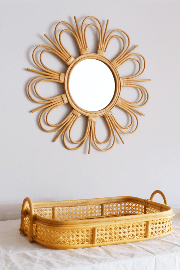 Sunburst Decorative Rattan Mirror