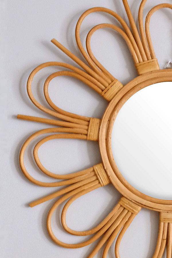 Sunburst Decorative Rattan Mirror