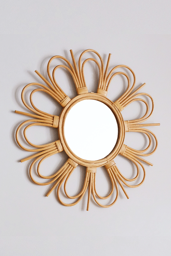 Sunburst Decorative Rattan Mirror
