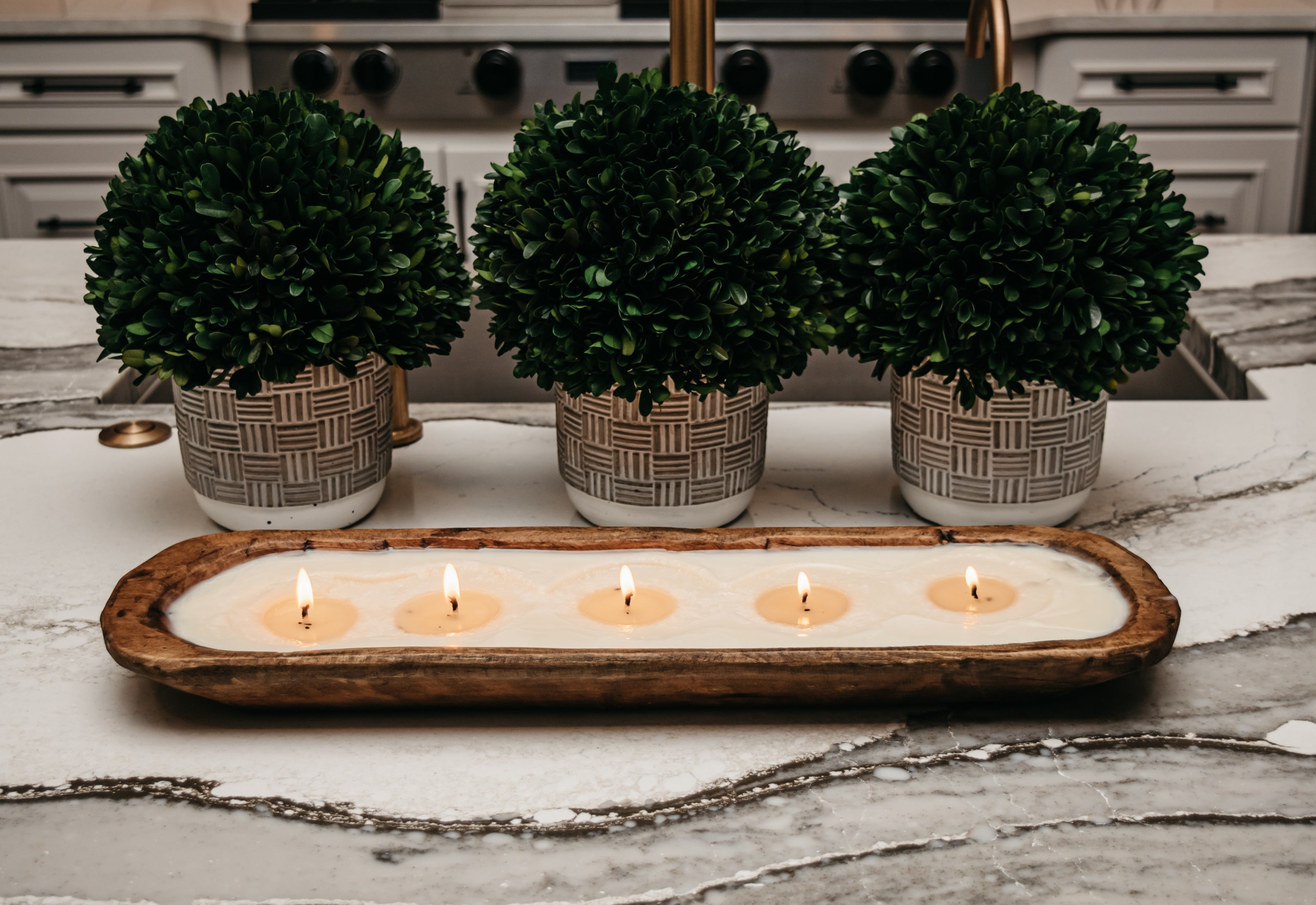 Soy Candle in Dough Bowl with 5 Wicks - Gatherings